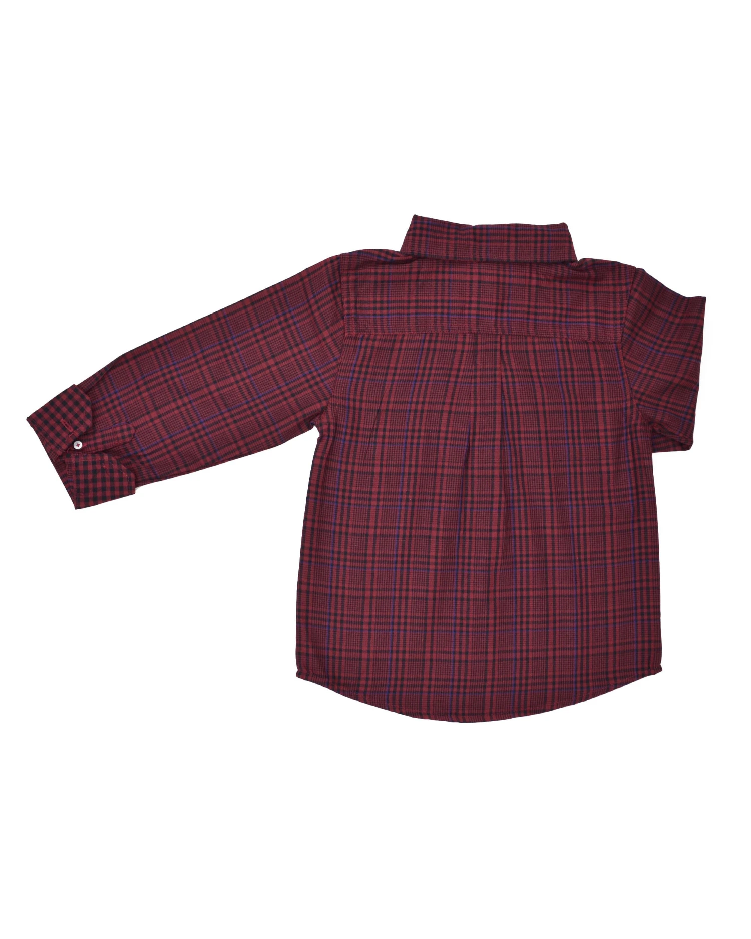 Babyfair Kids Shop Boys' Red & Black Plaid With Blue Yarn Dyed Shirt (Sizes 8-18) 5 Babyfair Kids Shop Boys' Red & Black Plaid With Blue Yarn Dyed Shirt (Sizes 8-18)