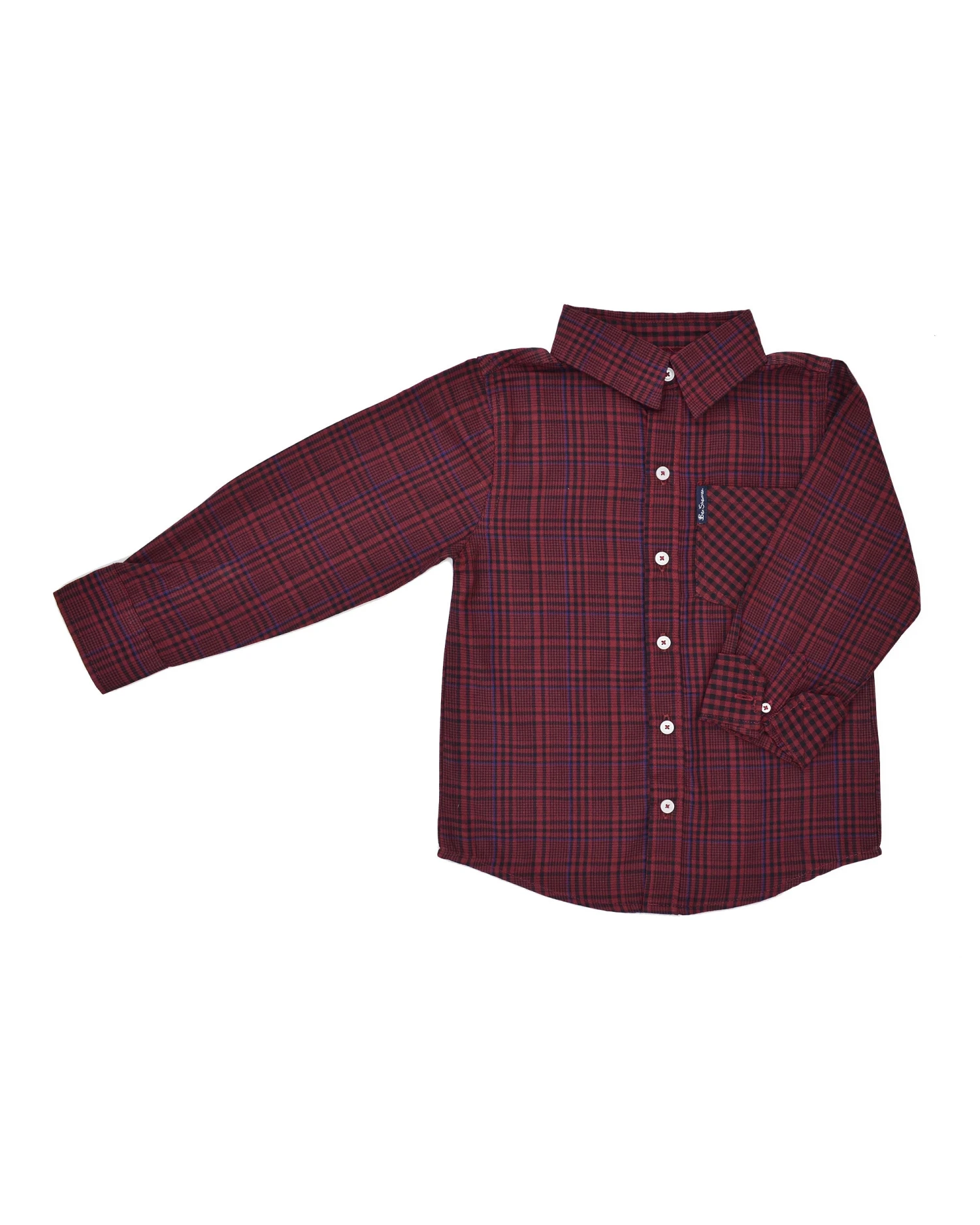 Babyfair Kids Shop Boys' Red & Black Plaid With Blue Yarn Dyed Shirt (Sizes 8-18) 4 Babyfair Kids Shop Boys' Red & Black Plaid With Blue Yarn Dyed Shirt (Sizes 8-18)