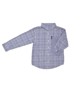 Babyfair Kids Shop Boys' Blue Plaid & Gingham Yarn Dyed Shirt (Sizes 4-7)