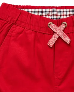 Babyfair Kids Shop Boys' Red Gingham-Lined Drawcord Cotton Short (Sizes 4-7)