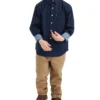 Babyfair Boys' Navy Long-Sleeve Button-Down Shirt & Pant Set (Sizes 4-7) Kids Shop