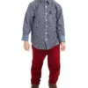 Babyfair Kids Shop Boys' Blue Long-Sleeve Button-Down Shirt & Red Pant Set (Sizes 4-7)