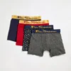 One Step Up Men's 4-Pack Microfiber Boxer Briefs - Navy/Red/Grey