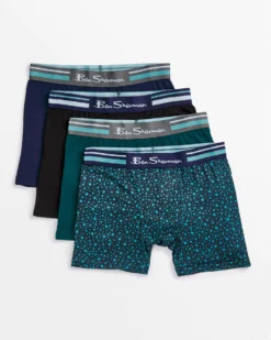 One Step Up Spring | Summer 2022 Men's 4-Pack Microfiber Boxer Briefs - Green