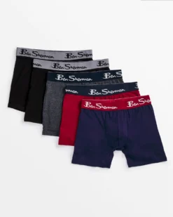 One Step Up Spring | Summer 2022 Men's 5-Pack No-Fly Cotton Stretch Boxer Briefs - Red Multi