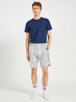 One Step Up Casual Knit Logo Shorts - Grey