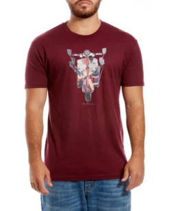 Zuma Scooter Flag Graphic Tee - Maroon Loungewear