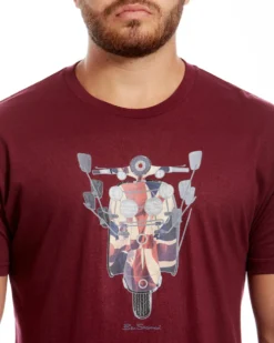 Zuma Scooter Flag Graphic Tee - Maroon Loungewear 9 Zuma Scooter Flag Graphic Tee - Maroon Loungewear
