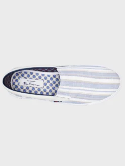 GMI Pete Slip On Striped Textile Sneaker - Light Blue Stripe Spring | Summer 2022