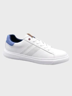 GMI Ollie Mod Leather Trainer Sneaker - White/Blue