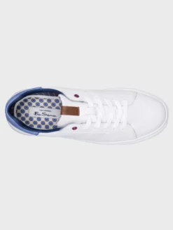 GMI Ollie Mod Leather Trainer Sneaker - White/Blue