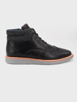 GMI Nu Vegan Leather Wingtip Chukka Boot - Black