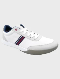 GMI Racer Old School Mod Stripe Jogger Sneaker - White Loungewear