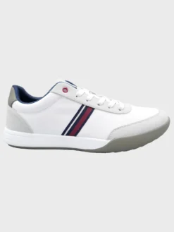 GMI Racer Old School Mod Stripe Jogger Sneaker - White Loungewear