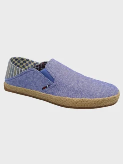 GMI Prill Striped-Heel Canvas Slip On Shoe - Blue