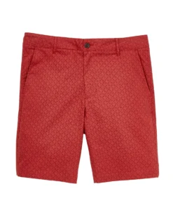 Oved Geometric-Print Fashion Short - Red Shorts