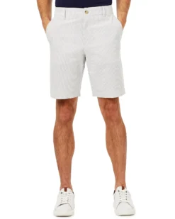 Oved Seersucker Stripe Short - Blue Shorts