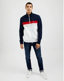Oved Loungewear Colorblock Zip-Through Track Jacket - Navy Blazer
