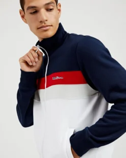 Oved Loungewear Colorblock Zip-Through Track Jacket - Navy Blazer