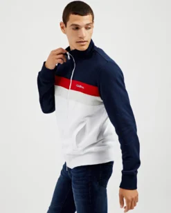 Oved Loungewear Colorblock Zip-Through Track Jacket - Navy Blazer