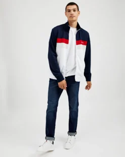 Oved Loungewear Colorblock Zip-Through Track Jacket - Navy Blazer