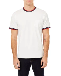 Oved Supima Cotton Pocket Crew T-Shirt - Bright White