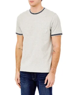 Oved Supima Cotton Pocket Crew T-Shirt - Heathered Grey Loungewear