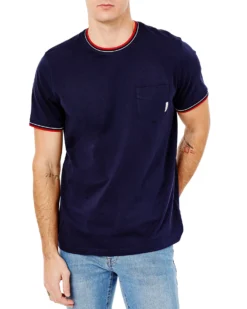 Oved Supima Cotton Pocket Crew T-Shirt - Navy Blazer Loungewear
