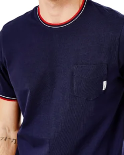 Oved Supima Cotton Pocket Crew T-Shirt - Navy Blazer Loungewear