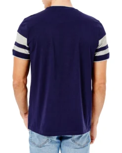 Oved Loungewear Supima Color-Block Pocket T-Shirt - Maritime Blue