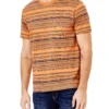 Oved Loungewear Reverse-Print Stripe Crew T-Shirt - Autumn Leaf