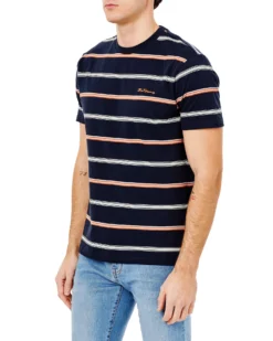 Oved Loungewear Collegiate Stripe Crew T-Shirt - Salute