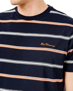 Oved Loungewear Collegiate Stripe Crew T-Shirt - Salute