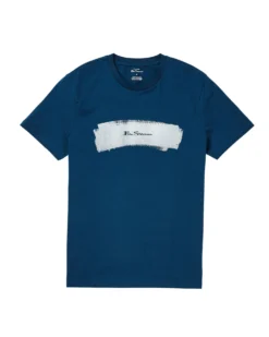 Oved Painted-Stripe Graphic Tee - Gibraltar Sea