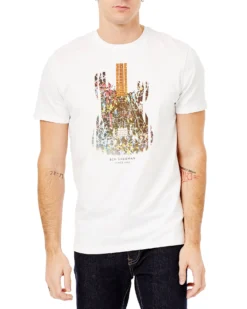 Oved Loungewear Painted Guitar Graphic T-Shirt - Bright White
