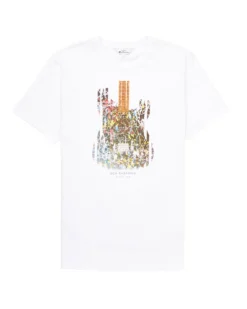 Oved Loungewear Painted Guitar Graphic T-Shirt - Bright White