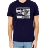 Oved Spliced Music Graphic T-Shirt - Maritime Blue