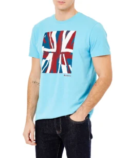 Oved Loungewear Half-Tone Flag Graphic T-Shirt - Norse Blue