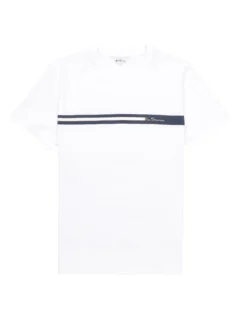 Oved Chest-Stripe Jersey T-Shirt - Bright White