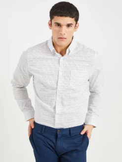 Oved Casual Shirts Spot Print Short Sleeve Shirt - Wedgewood