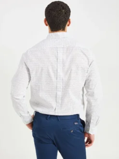 Oved Casual Shirts Spot Print Short Sleeve Shirt - Wedgewood