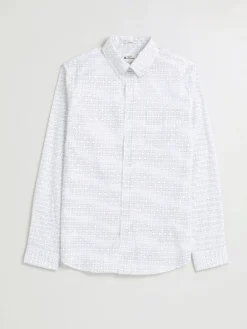 Oved Casual Shirts Spot Print Short Sleeve Shirt - Wedgewood