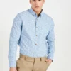 Oved Chambray Geo Print Long Sleeve Shirt