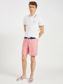 Oved Micro Floral Print Swim Shorts - Coral