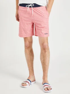 Oved Micro Floral Print Swim Shorts - Coral