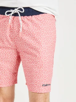 Oved Micro Floral Print Swim Shorts - Coral
