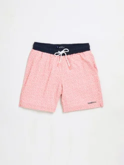 Oved Micro Floral Print Swim Shorts - Coral