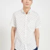 Oved Casual Shirts Bicycle Print Short Sleeve Shirt - Bright White