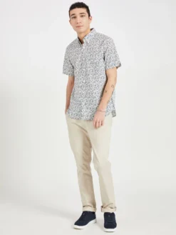 Oved Casual Shirts Floral Print Short Sleeve Shirt - Deep Dive