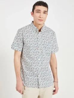 Oved Casual Shirts Floral Print Short Sleeve Shirt - Deep Dive